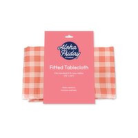 Aloha Friday Guava Palaka Fitted Tablecloth, 1 Each