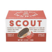 Scout PEI  Smoked Mussels Paprika Fennel, 3.5 Ounce