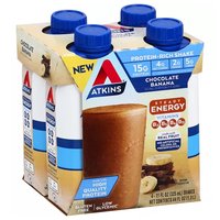 Atkins Protein Rich Shakes, Chocolate Banana (Pack of 4), 4 Each