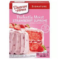 Duncan Hines Signature Perfectly Moist Cake Mix, Strawberry Supreme, 15.25 Ounce