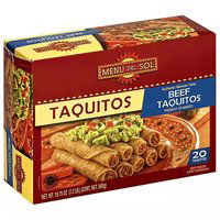 Menu Del Sol Taquitos, Beef, 19.7 Ounce