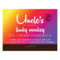 Uncle's Funky Monkey Ice Cream Sandwich, 6 Ounce