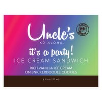 Uncle's It's a Party Vanilla Ice Cream Sandwich, 6 Ounce