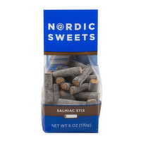 Nordic Sweets Salty Licorice Heksehyl Stix, 6 Ounce