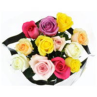 Dozen Rainbow Roses,40cm, 1 Each