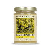 Rare Hawaiian Honey Organic Kiawe Honey with Lemon, 8 Ounce