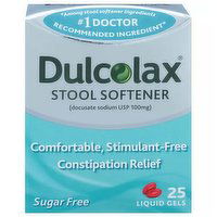 Dulcolax Stool Softener, Liquid Gels, 25 Each