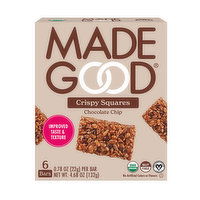 MadeGood Crispy Squares, Chocolate Chip, 4.68 Ounce