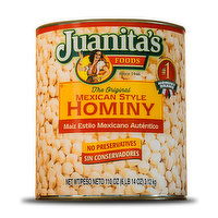 Juanitas Foods Hominy, Mexican Style, 108 Ounce