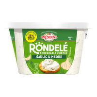 President Rondele Garlic & Herbs Spreadable Cheese, 8 Ounce
