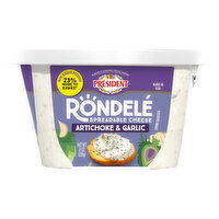 President Rondele Artichoke & Garlic Spreadable Cheese, 8 Ounce
