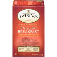 Twinings Breakfast Tea, London English , 20 Each