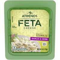 Athenos Crumbled Feta Cheese, Garlic and Herb, 4 Ounce