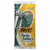 BIC Twin Select Shavers For Men, Sensitive Skin, 10 Each