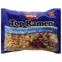 Nissin Top Ramen Noodle Soup, Soy Sauce, 3 Ounce