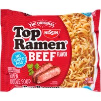 Nissin Top Ramen, Beef, 3 Ounce