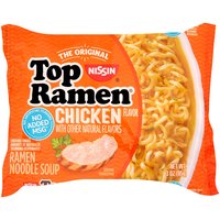 Nissin Top Ramen, Chicken Flavor Ramen Noodle Soup, 3 Ounce