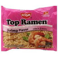 Nissin Top Ramen Shrimp Flavor Noodle Soup, 3 Ounce