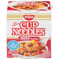 Nissin Cup Beef Ramen Noodle Soup, 2.25 Ounce