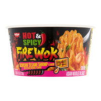 Nissin Hot & Spicy Fire Wok Scorchin' Sesame Shrimp Flavor Stir Fry Asian Noodles in Sauce, 4.37 Ounce