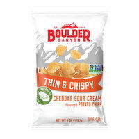 Boulder Canyon Thin & Crispy Cheddar Sour Cream Flavored Potato Chips, 6 Ounce