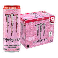 Monster Energy Ultra Strawberry Dreams Energy Drink (6-pack), 72 Ounce