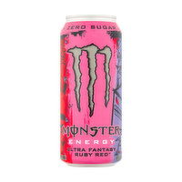 Monster Energy Zero Sugar Ultra Fantasy Ruby Red Energy Drink, 16 Ounce