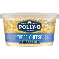 Polly-O Cheese, Shredded, 3 Cheese, 5 Ounce