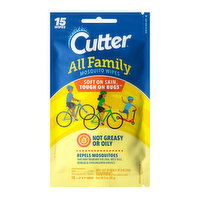 Cutter All Family Mosquito Wipes (15 Count), 15 Each