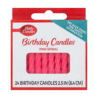 Betty Crocker Pink Spiral Candle Medium, 24 Each