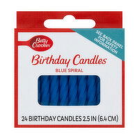 Betty Crocker Blue Spiral Candle Medium, 24 Each