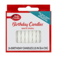 Betty Crocker White Spiral Candle Medium, 24 Each