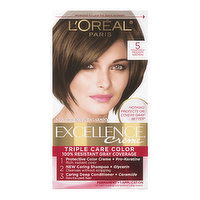 L'Oreal Permanent Hair Color, Excellence Triple Protection Natural Medium Brown 5, 1 Each