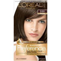 L'Oreal Paris Permanent Hair Color, Superior Preference Fade-Defying Shine, 5 Medium Brown, 1 Each
