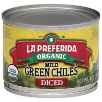 La Preferida Organic Diced Green Chiles, Mild, 4 Ounce