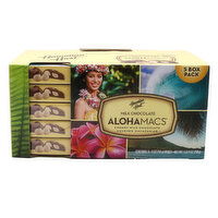 Hawaiian Host Alohamacs Milk Chocolate, 5 Box Pack, 125 Ounce