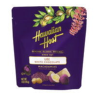 Hawaiian Host Ube White Chocolate Macadamia Nuts, 4 Ounce