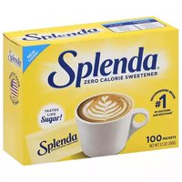 Splenda Zero Calorie Sweetener Packets, 100 Each