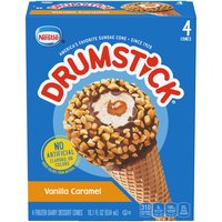 Nestle Drumstick Vanilla Caramel Ice Cream Cones, 4 Each