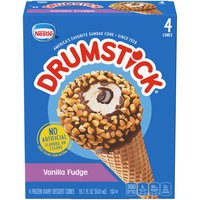 Nestle Drumstick Vanilla Fudge Ice Cream Cones (Pack of 4), 4 Each