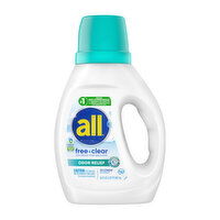 All free clear Liquid Laundry Detergent, Free Clear with Odor Relief, 20 Loads, 30 Ounce