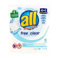 All Free Clear Detergent with Stainlifters, 19 Each