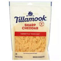 Tillamook Farmstyle Cut Shredded Sharp Cheddar Cheese, 8 Ounce