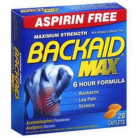 Backaid Backaid Max, Maximum Strength, Caplets, 28 Each