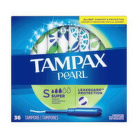 Tampax Pearl Tampons Super Absorbency, Unscented, 1 Each