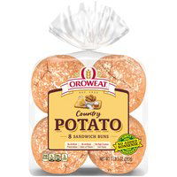 Oroweat Country Potato Hamburger Buns, 21 Ounce