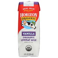 Horizon Organic Low<li>fat Milk, Vanilla, 8 Ounce