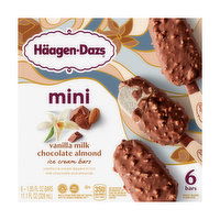 Haagen-Dazs Vanilla Milk Chocolate Almond Mini Ice Cream Bars, 6 Each
