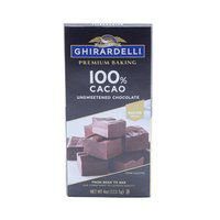 Ghirardelli 100% Cacao Chocolate, Unsweetened, 4 Ounce