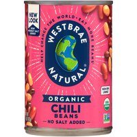 Westbrae Organic Chili Beans, No Salt Added, 15 Ounce